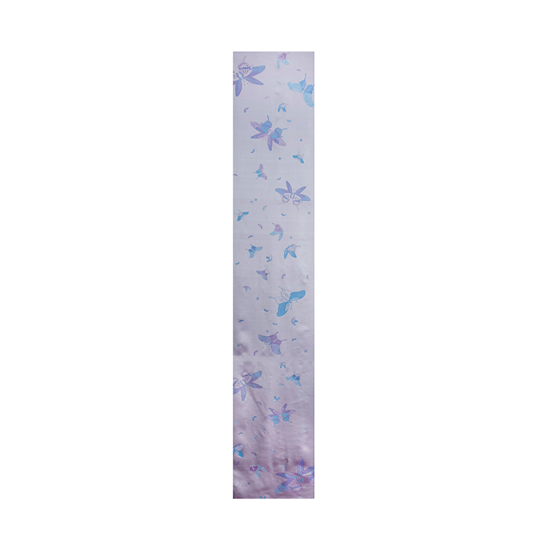saintjoy/上久楷 宋锦双面长巾 福蝶·浅蓝紫 sj18003