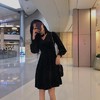 【连衣裙】小众连衣裙娃娃裙赫本风少女小黑裙金丝绒连衣裙子 商品缩略图2