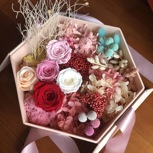 婚礼&新生儿主题永生花花盒 商品图0