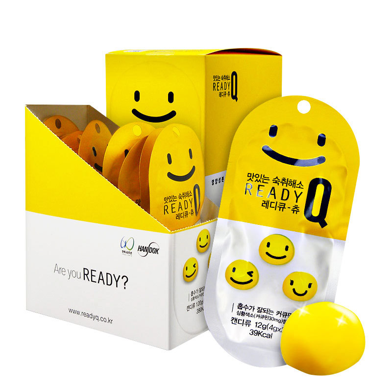 【现货】韩国ready-q醒酒软糖 芒果味笑脸解酒软糖 3粒/袋进口果汁软糖果