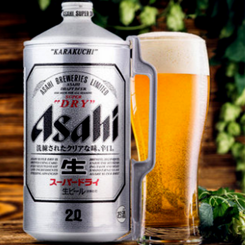 日本朝日超爽啤酒 2l*2桶 麦芽浓度11.2p 酒精浓度5.0vol 产地日本