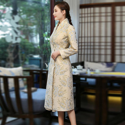 【金玉】2018秋冬改良复古提花唐装大衣旗袍外套WXY-8364 商品图2