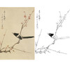 于非闇竖幅工笔花鸟白描底稿-梅花喜鹊-《喜上眉梢》-多种白描尺寸可选-YF59 商品缩略图0