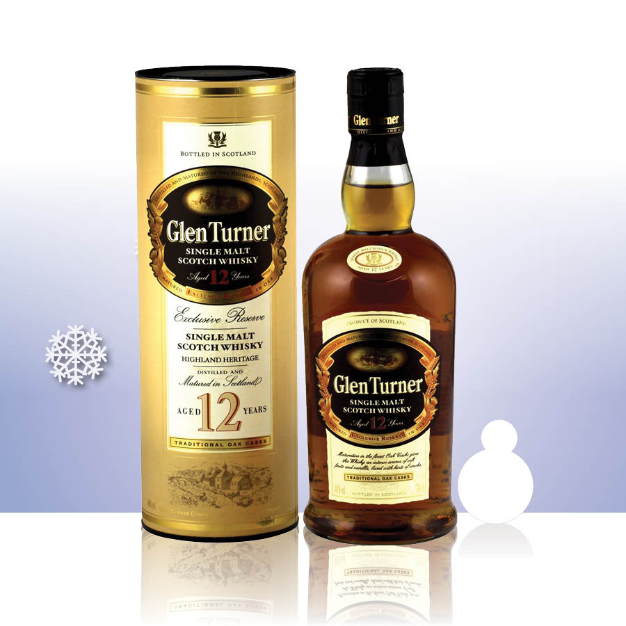 格伦特纳12年威士忌 glen turner scotch whisky 12 years 700ml