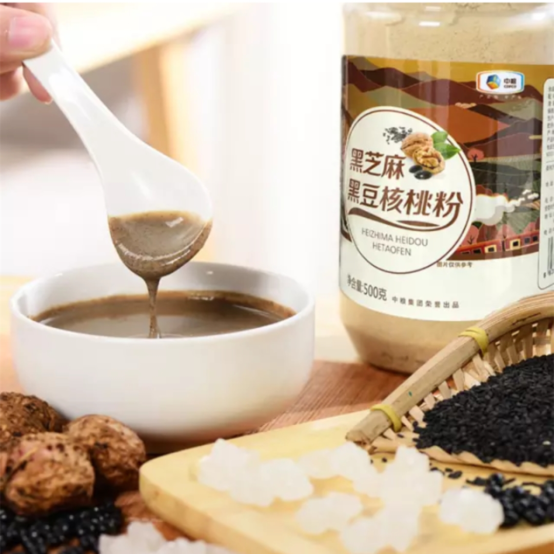 中粮山萃黑芝麻黑豆核桃粉500g