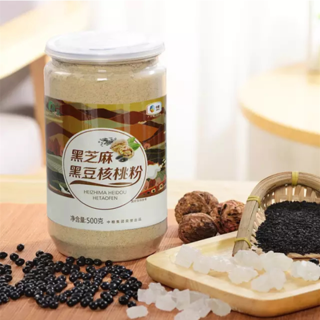 中粮山萃黑芝麻黑豆核桃粉500g