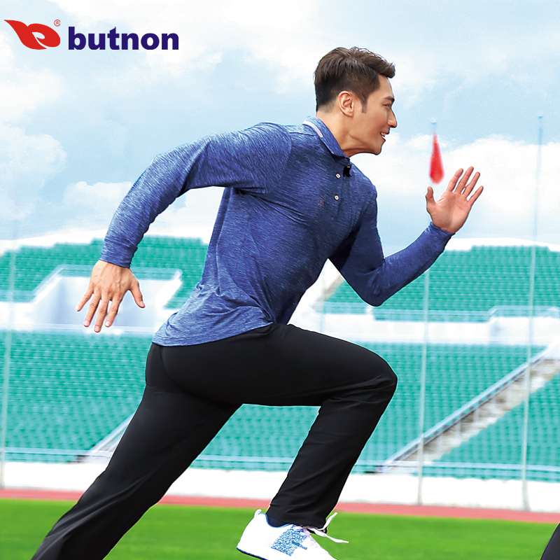 8501巴特侬 运动长袖上衣男运动休闲反领T恤速干针织POLO长袖