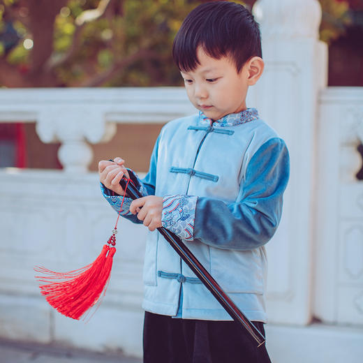 【喜气洋洋过新年】Hidehanky丢手绢原创 儿童新年服 中国风拜年服 旗袍唐装 提花面料加绒保暖 商品图14