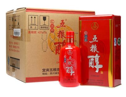 42度五粮醇红淡雅(扁盒装)500ml 单瓶 商品图0