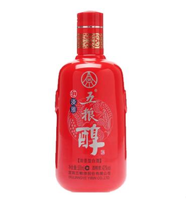 35度五粮醇红淡雅(扁盒装)500ml 单瓶 商品图1