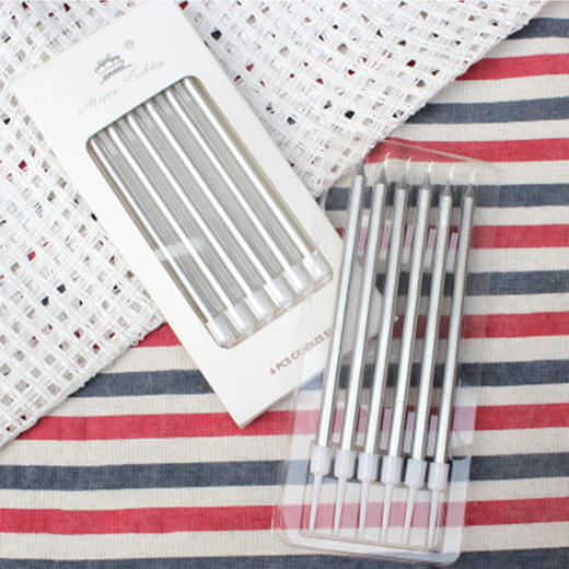 【烫银蜡烛（银）B款】生日蛋糕配件 商品图0