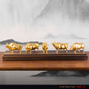 朱炳仁铜 五牛积福（贴金）百年非遗铜牛摆件 限量款  家居 工艺品  艺术品 五牛图 送礼送领导 商品缩略图3