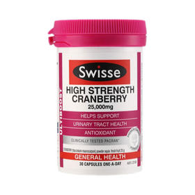 澳大利亚Swisse瑞思蔓越莓胶囊30粒/瓶 呵护女性健康保养卵巢 香港直邮