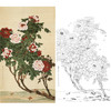 于非闇竖幅工笔花鸟白描底稿《牡丹蜂雀》-多种白描尺寸可选-YF81 商品缩略图0