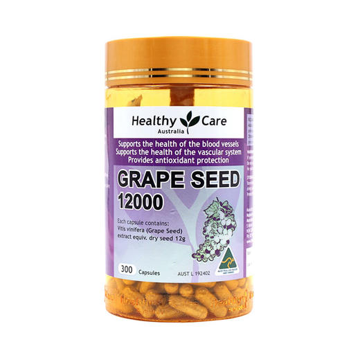 【香港直邮】澳大利亚Healthy care葡萄籽精华胶囊12000mg*300粒/瓶  商品图0
