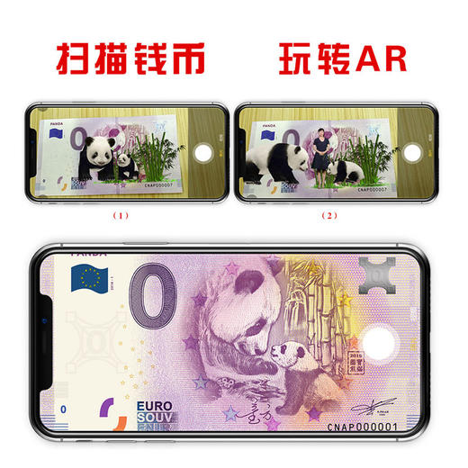 【现货销售】国宝双臻套装（2019熊猫银币+熊猫0欧元纪念券）AR设计师签字 商品图4