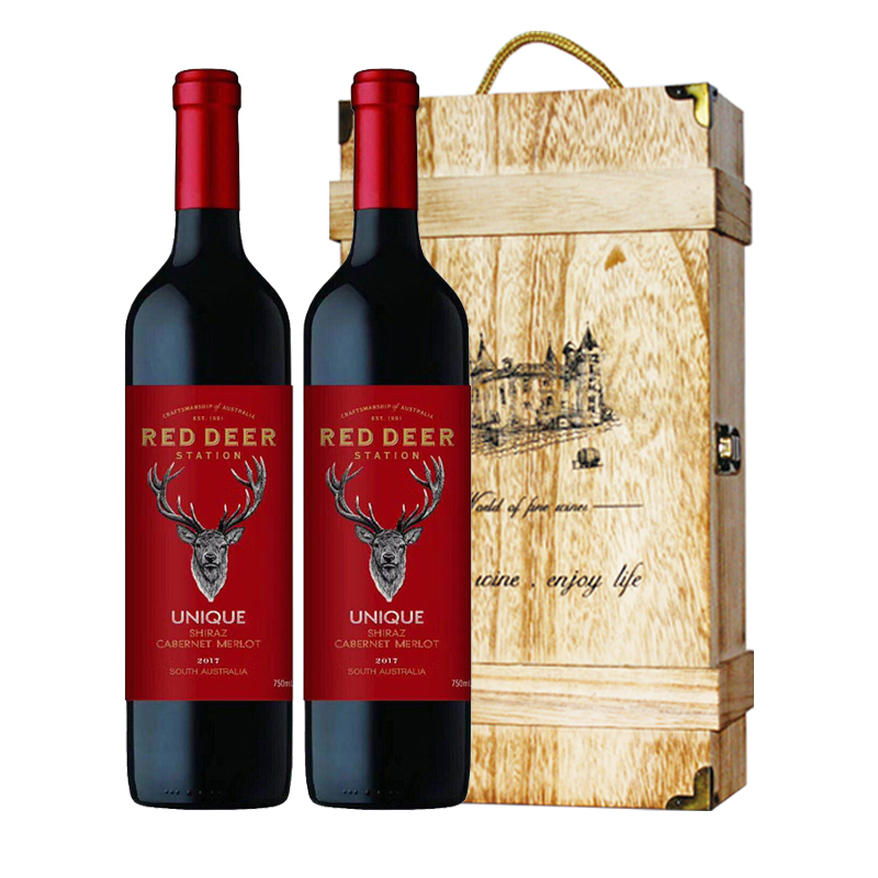 14%vol澳大利亚皇鹿驿站罗曼蒂克干红葡萄酒750ml*2