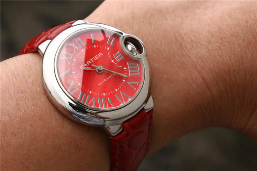 TW卡地亚亲民版中国红，蓝气球系列WSBB0022腕表，好品质，进口西铁城机械机芯 ，牛皮压鳄鱼纹，尺寸：33mm。中国红（红）是中国人 商品图13
