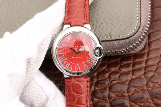 TW卡地亚亲民版中国红，蓝气球系列WSBB0022腕表，好品质，进口西铁城机械机芯 ，牛皮压鳄鱼纹，尺寸：33mm。中国红（红）是中国人 商品图8