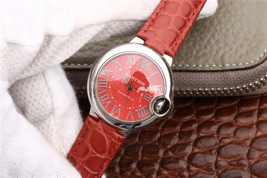 TW卡地亚亲民版中国红，蓝气球系列WSBB0022腕表，好品质，进口西铁城机械机芯 ，牛皮压鳄鱼纹，尺寸：33mm。中国红（红）是中国人 商品图2