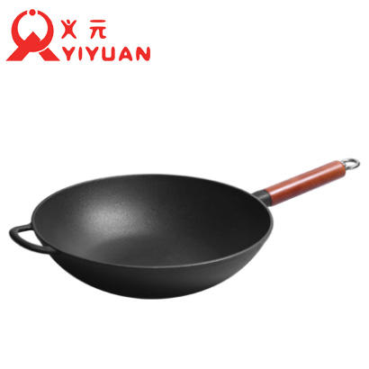 铸味铸铁锅33cm珐琅平底炒锅不易生锈老式家用生铁炒菜锅 商品图0