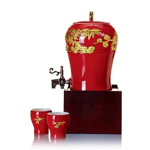 鎏金乐礼盛水器 冷水壶陶瓷养生耐热茶具水杯套装 商品图1