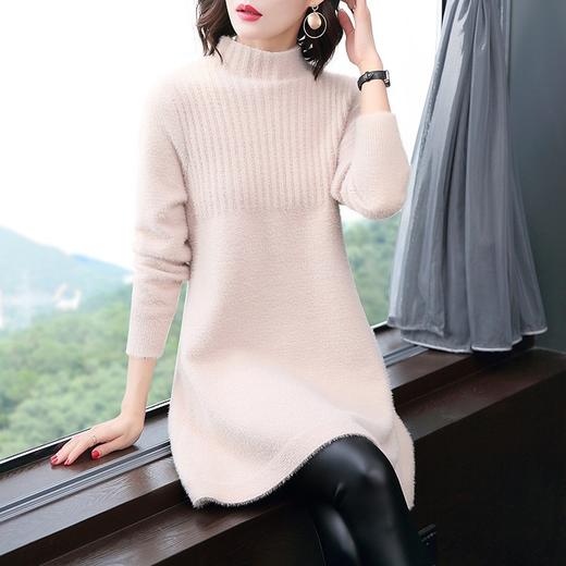 新款仿水貂毛中长款宽松大码打底衫CC-32-5736 商品图3