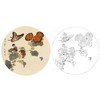 于非闇工笔花鸟白描底稿-圆形菊花小品-YF70 商品缩略图0
