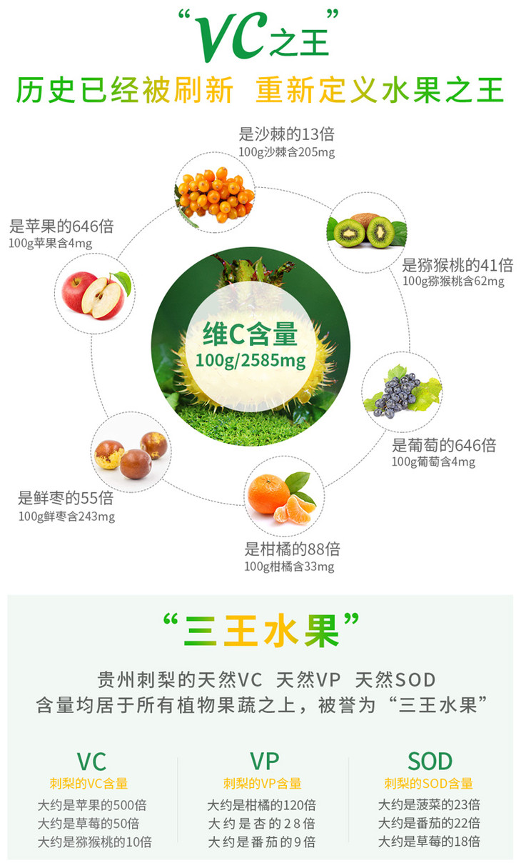 贵州特产恒力源刺梨100%原汁口服液 富含sod vc vp 健康礼品养颜提神