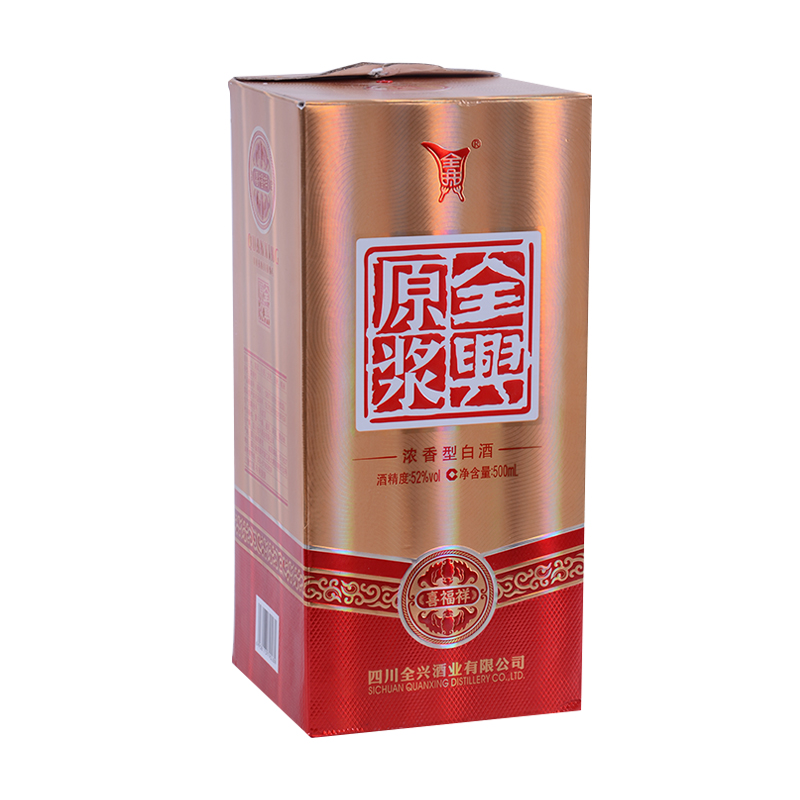 [会员价:499买一箱送一箱] 全兴原浆喜福祥 浓香型(52度 500ml*6)