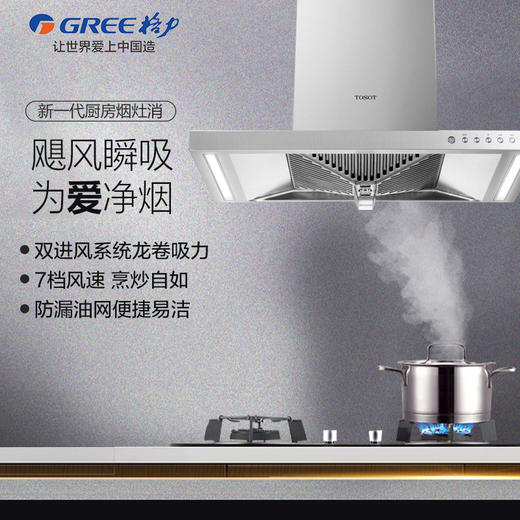 大松/TOSOT CXW-200-CCS01 侧吸式家用油烟机灶具燃气灶烟灶套装 商品图0