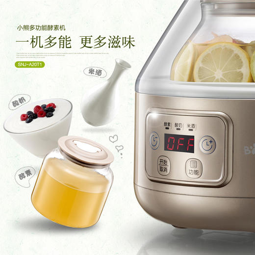 小熊（Bear）酵素米酒酸奶机 家用全自动2L 微电脑双玻璃内胆 SNJ-A20T1 商品图2