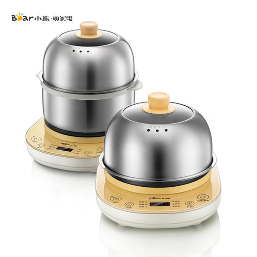 小熊（Bear）煮蛋器 家用微电脑预约定时不锈钢多功能迷你双层蒸蛋器ZDQ-A14E6 商品图0
