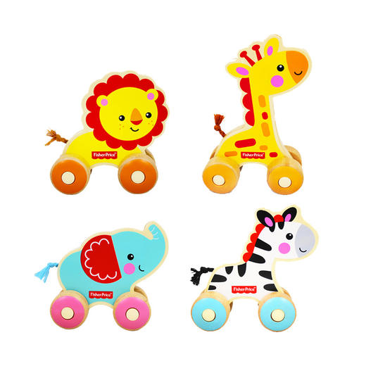 木玩世家木制玩具小小动物推车学步爬行玩具 FP1004 商品图1