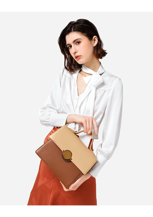 CHARLES＆KEITH 小方包 别致双梯形金属扣女士翻盖手提单肩包  包邮+三天无理由退换！ 商品图13