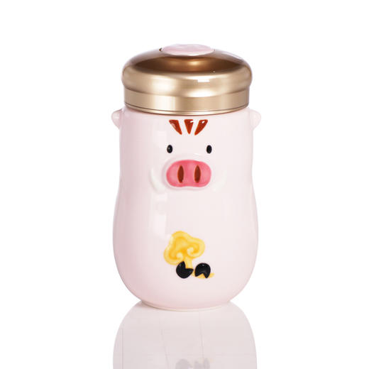 【猪年明星款】 猪小福随身杯 360ml单层 彩釉 可定制 （多色可选） 商品图3