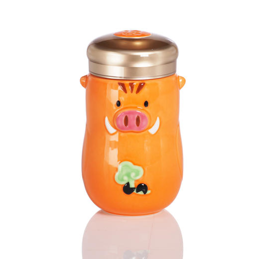 【猪年明星款】 猪小福随身杯 360ml单层 彩釉 可定制 （多色可选） 商品图1