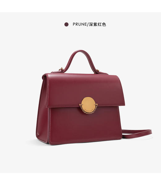 CHARLES＆KEITH 小方包 别致双梯形金属扣女士翻盖手提单肩包  包邮+三天无理由退换！ 商品图2