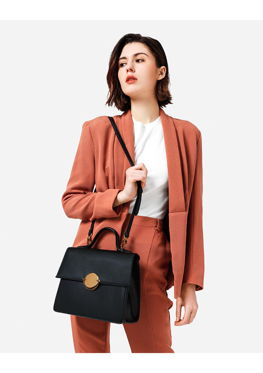 CHARLES＆KEITH 小方包 别致双梯形金属扣女士翻盖手提单肩包  包邮+三天无理由退换！ 商品图7