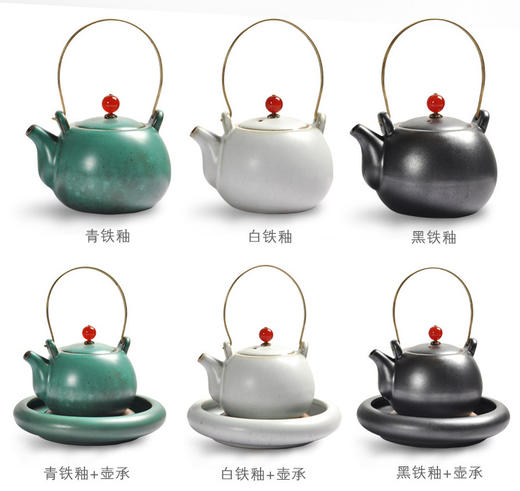 创意提梁壶 | 禅意陶瓷功夫茶具 窑变复古手工单壶 商品图1