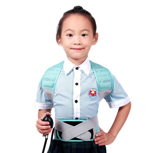 何浩明充气式防驼背矫正带 儿童透气纠正衣学生背部脊椎矫正器 商品图3