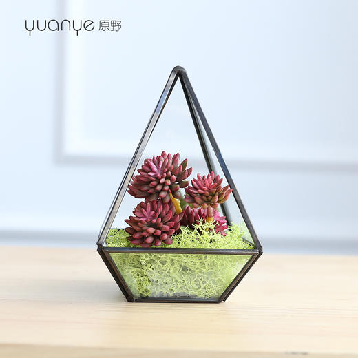 原野 创意造型仿真花假花玻璃花瓶绢花装饰客厅电视柜摆件套装 商品图4