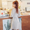 韩都衣舍2019春装新款韩版女装纯色棉麻长袖短款连衣裙JN8305埕 商品缩略图1