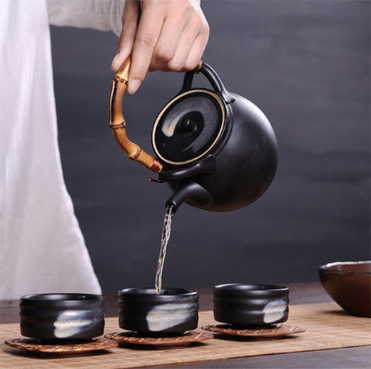 创意提梁壶套装 | 提梁壶茶杯壶承普洱茶叶罐整套功夫茶具套装 商品图0