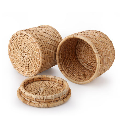 直筒藤编围棋罐 商品图3