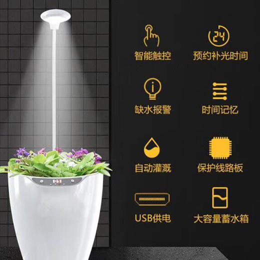 绿色植物智能创意花盆塑料自动吸水懒人水培花盆家用室内盆栽 商品图3