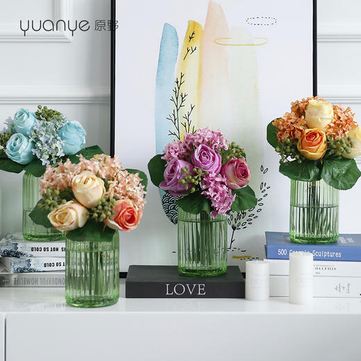 原野 玫瑰假花仿真花摆设欧式客厅家居装饰绢花新房餐桌茶几摆件 商品图0