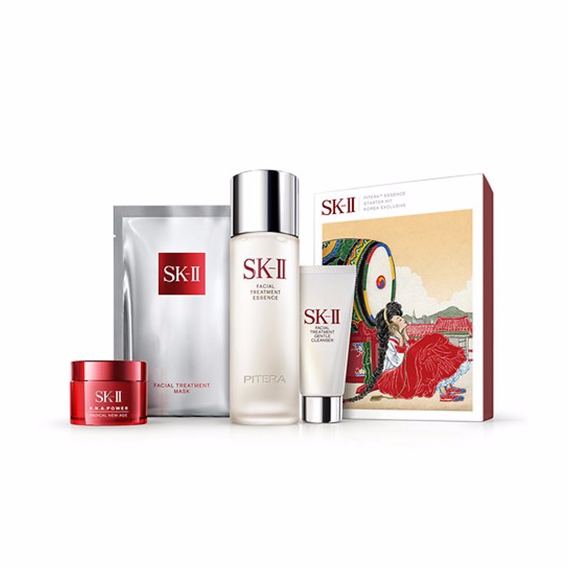 香港直邮 Sk Ii Start Kit畅销体验套装神仙水75ml 肌源赋活修护精华霜15g 洗面奶g 护肤面膜1p
