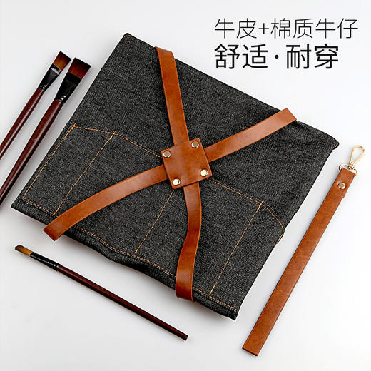爱涂图绘画围裙美术用儿童防水画画衣小学生涂鸦美术课牛仔围裙 商品图2