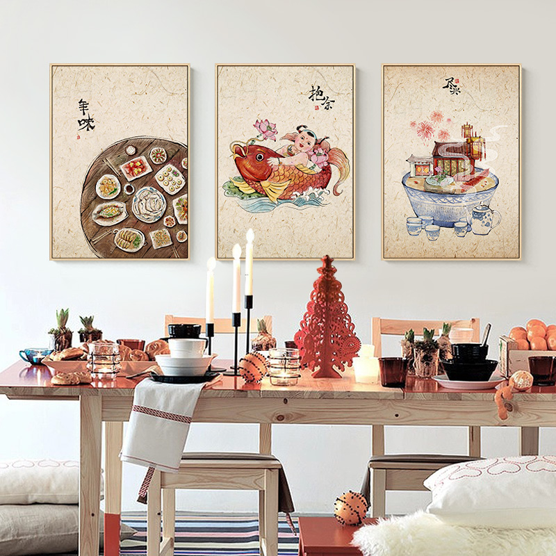 新年春节 年画 装饰画 客厅餐厅